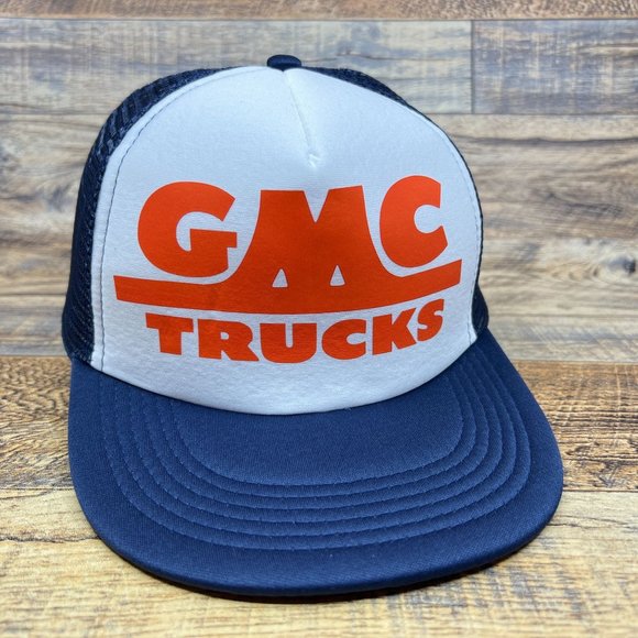 Unbranded Other - Vintage GMC Trucks Mens Trucker Hat Navy Snapback 1947 Logo Car Automobile Cap